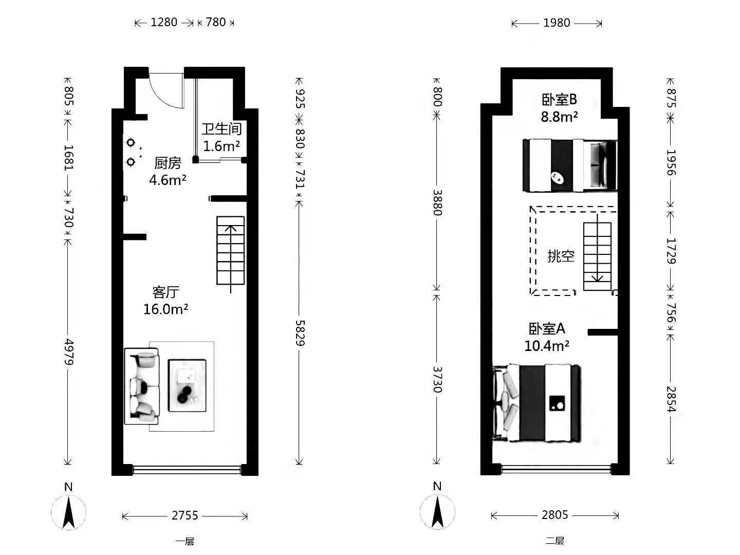 西溪泊岸户型,LOFT双层