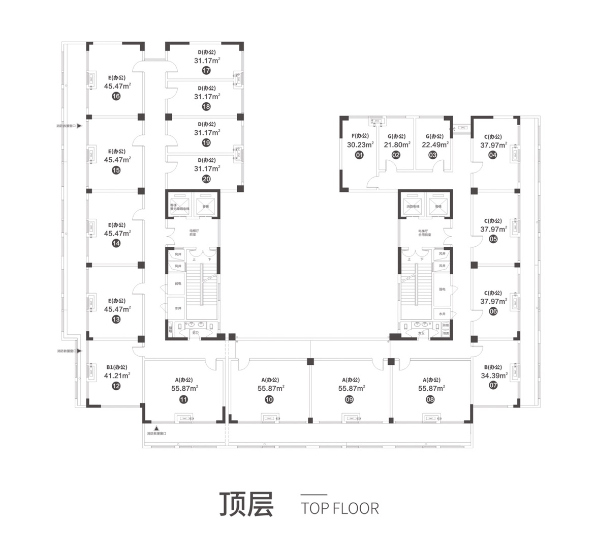 力高雍湖国际户型,顶层图