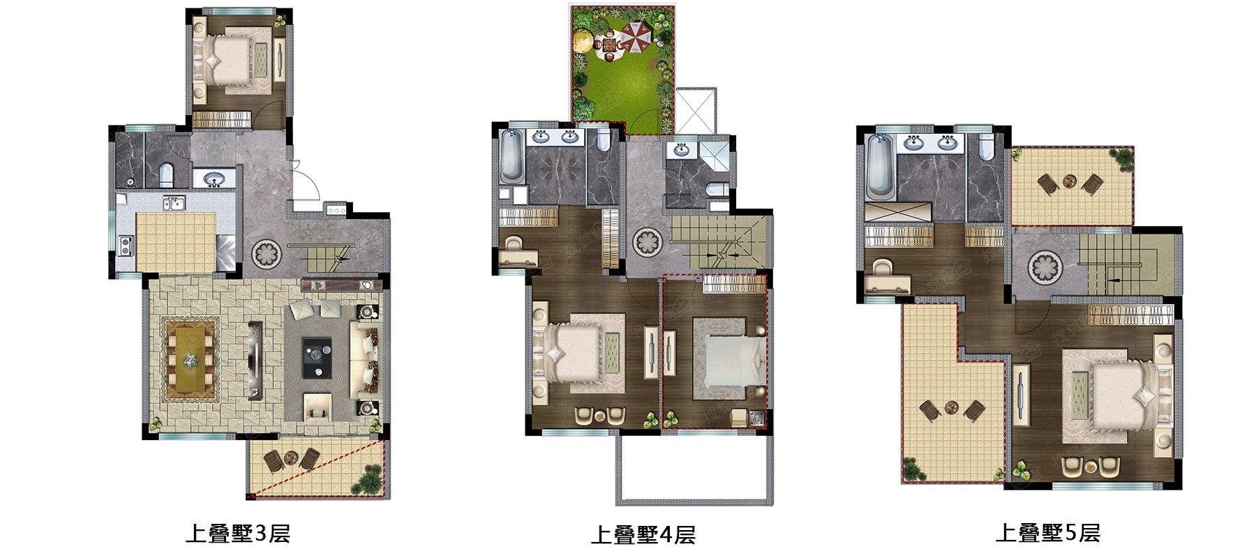 新力铂园户型,户型图地上三、四、五层