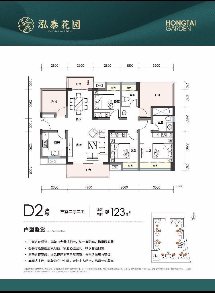 泓泰花园户型,D2户型