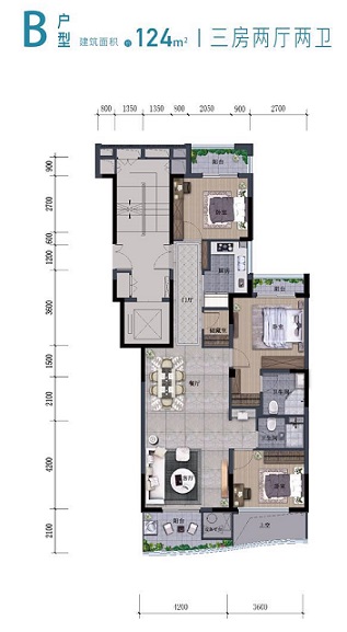 千岛湖绿城桂语江南B户型图