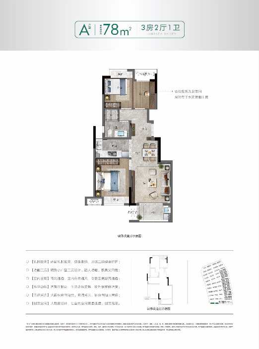 朗诗绿洲璟院A户型户型图