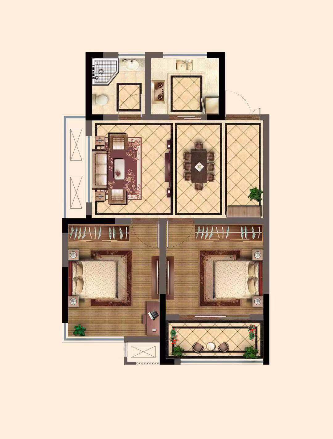 鸿润雅苑B户型户型图