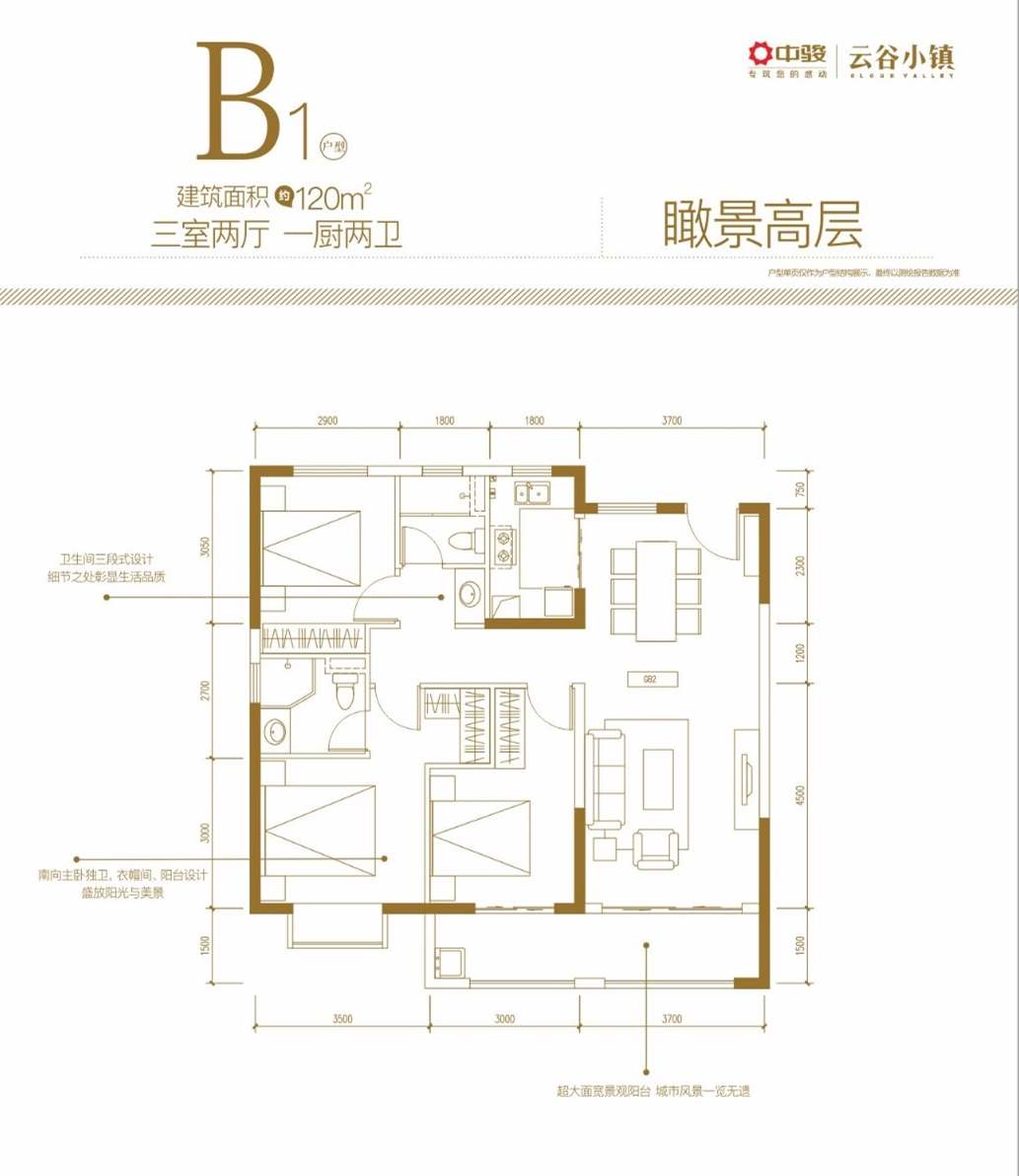 中骏云谷小镇户型,高层户型图