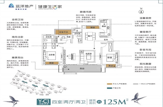 远洋庐玥风景户型,D户型