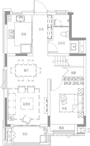 新华御府户型,上叠