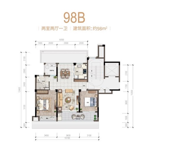 安吉天使小镇浅山明月98B 户型图