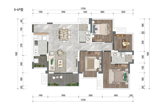 袍商朗诗天府绿郡D户型户型图