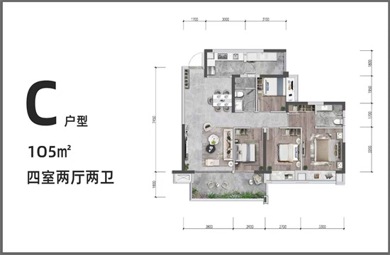 通威世地长湾C户型图