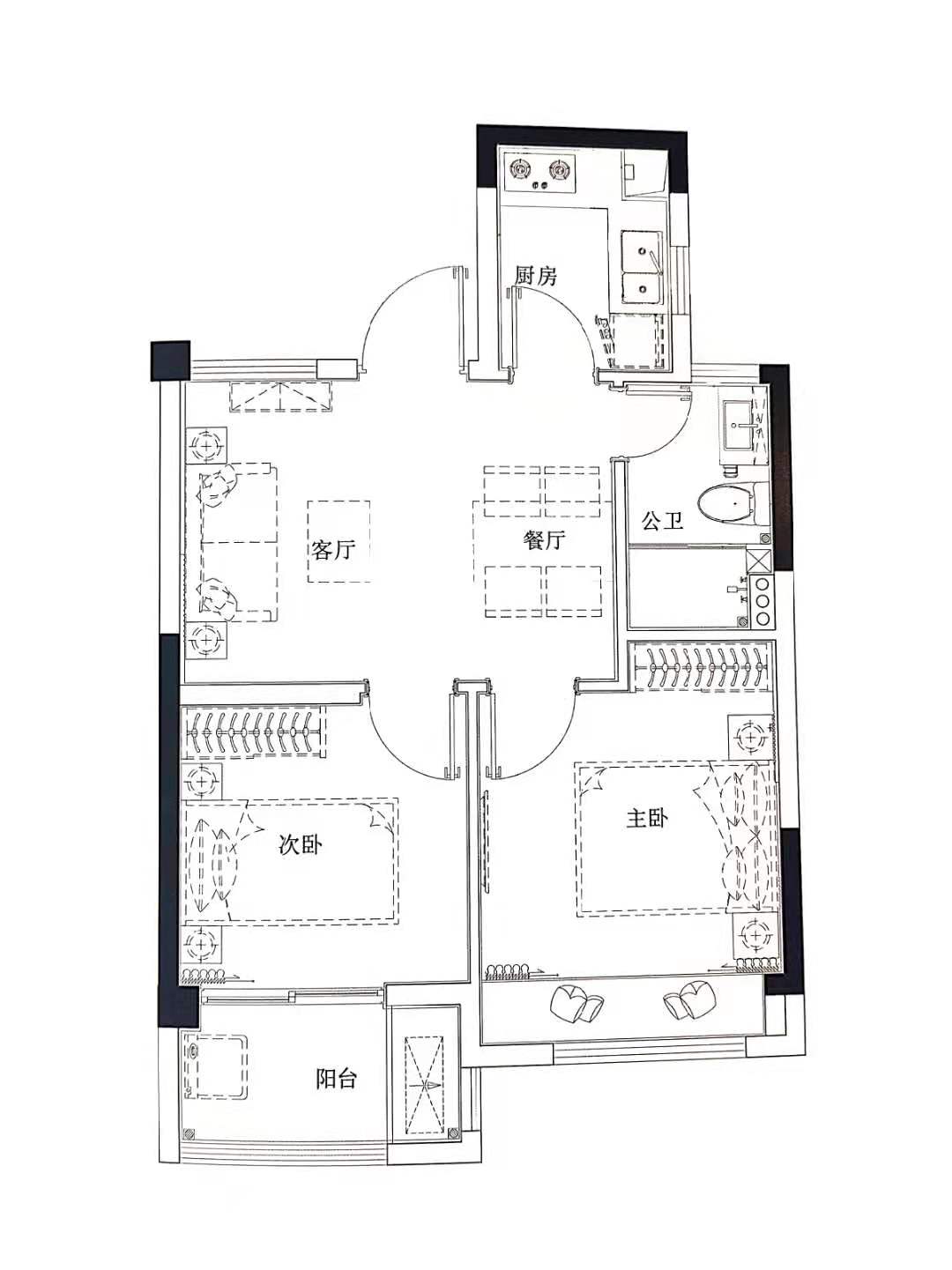 德信博宸君府B户型户型图