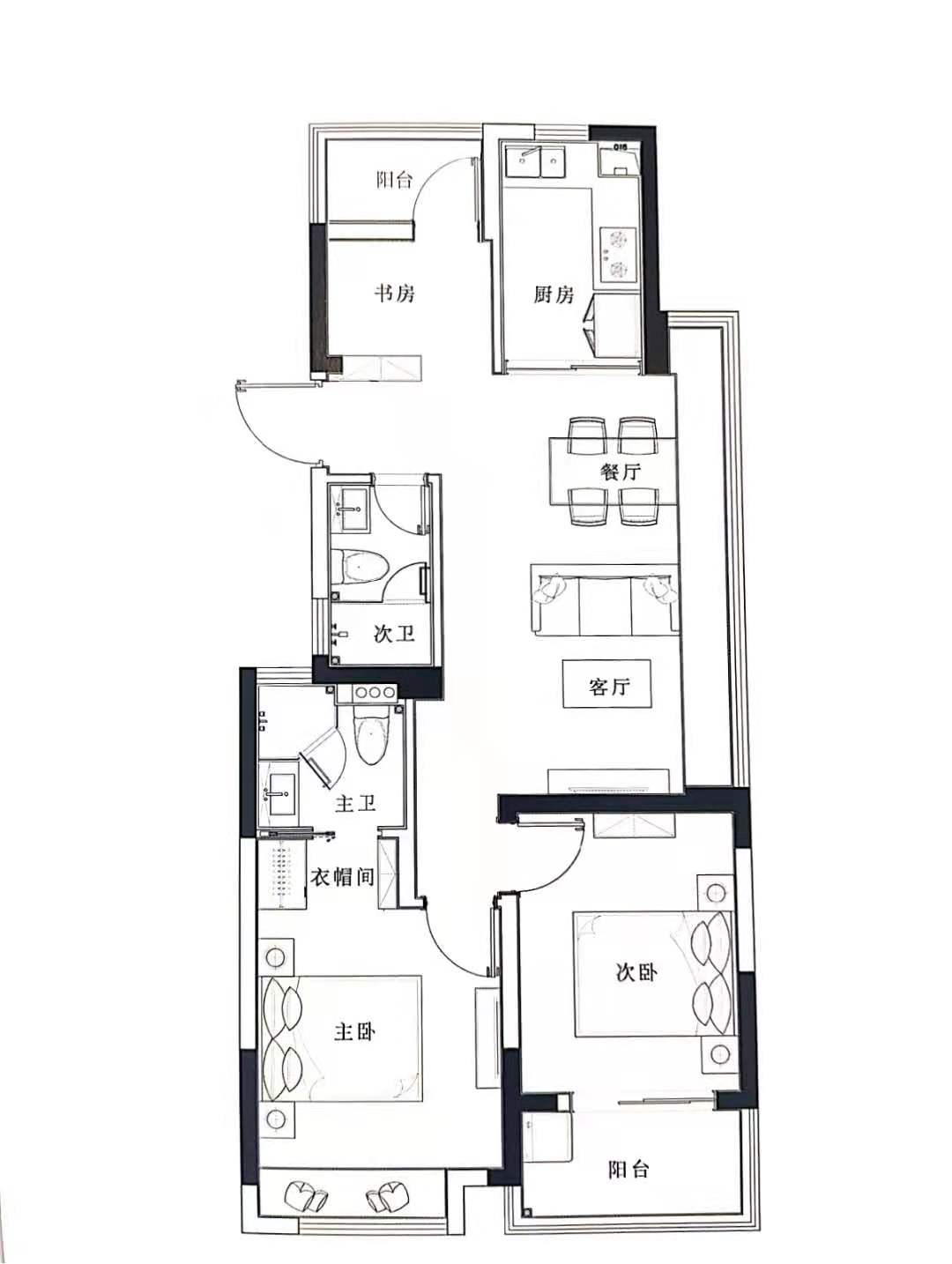 德信博宸君府B户型户型图