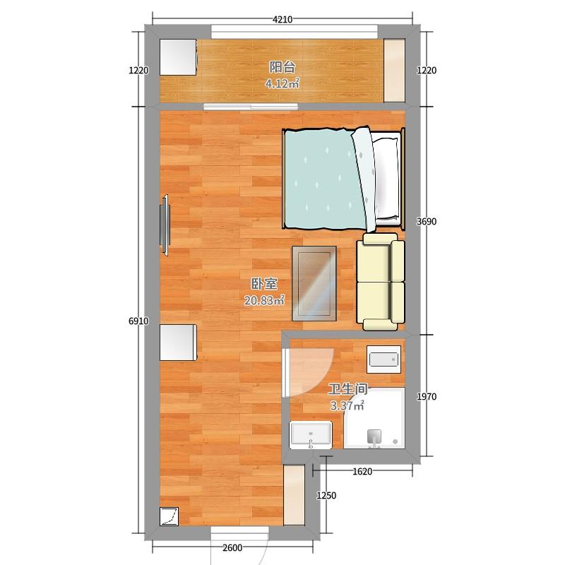 科尔蓝城时光会B户型户型图