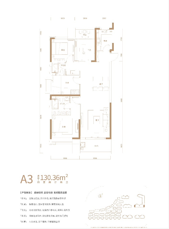 五矿万境水岸户型,A3户型