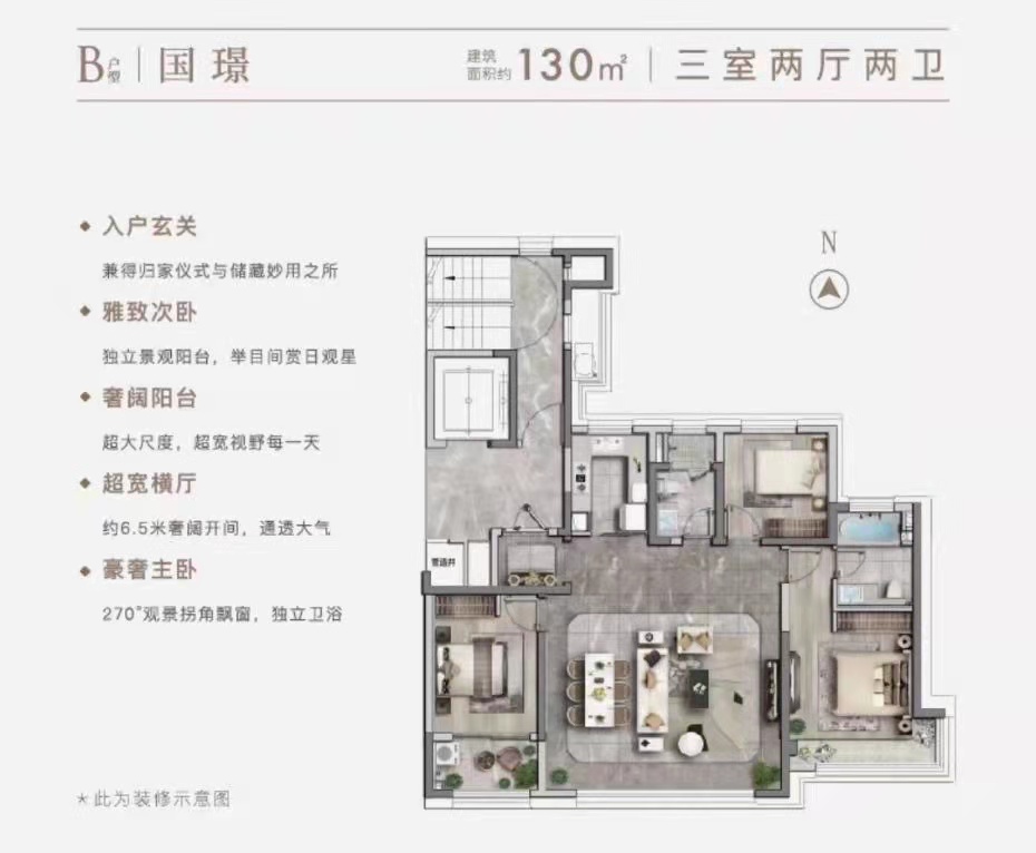 中铁诺德国礼户型B户型图