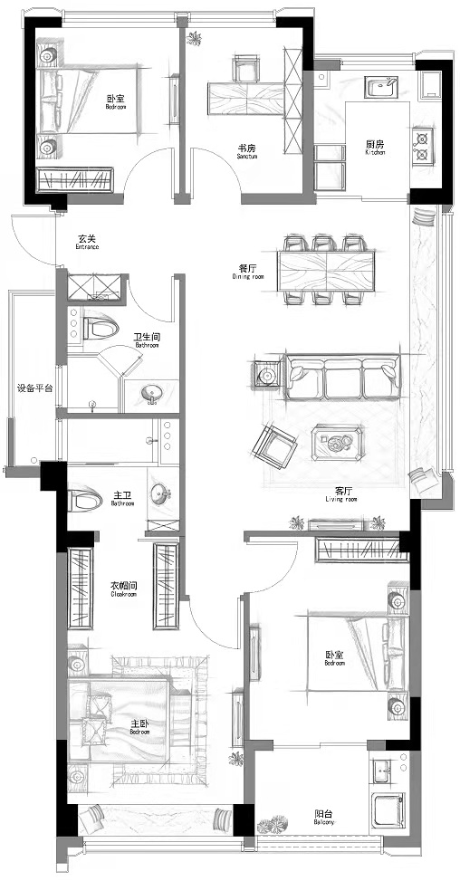 山澜桂语轩户型,B户型