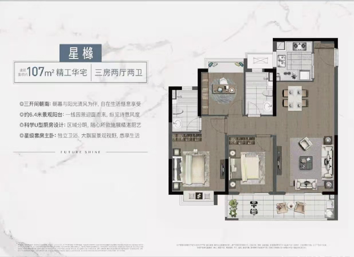 德信星宸户型,107户型图