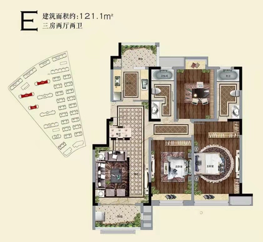 通宇林景紫园户型,121户型图