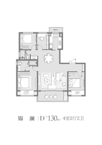 中冶国锐锦绣雅著户型C户型图