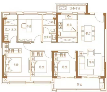 香江翡翠天辰户型C户型图