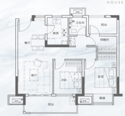 绿地潮映江南户型,户型A