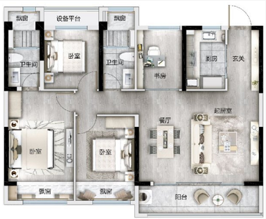 大境公园时代户型B户型图