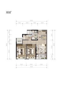 绿地潮悦江山城A1户型户型图