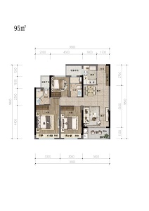 绿地潮悦江山城B1户型户型图