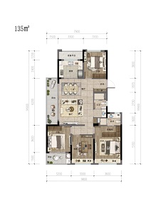 绿地潮悦江山城C1户型户型图