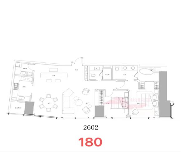 信达中心杭州壹号院公寓A2户型图