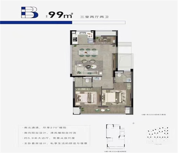 雷甸孔雀城京杭上宸B户型户型图