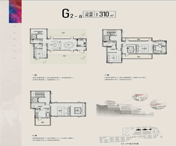 银泰仙女湖小镇合院G户型户型图