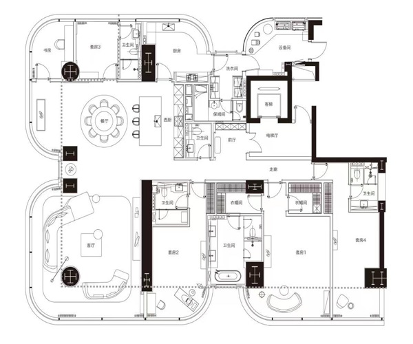 明华誉港城B户型户型图