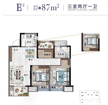 风华万达广场户型,B户型