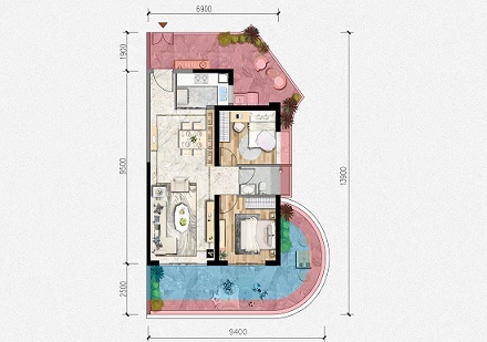 清凤滇池美岸B户型户型图